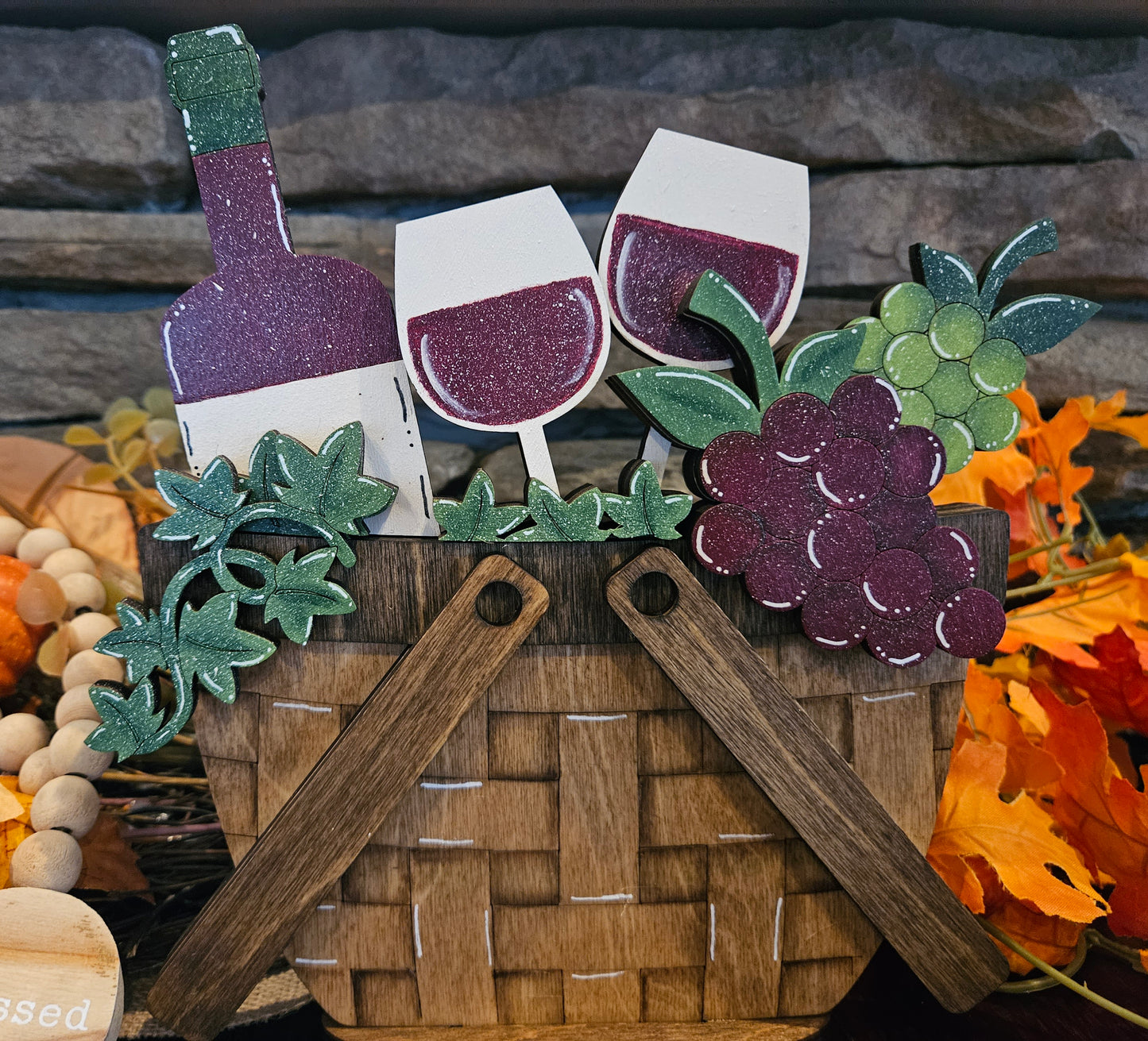 Wine Wood Inserts for Basket
