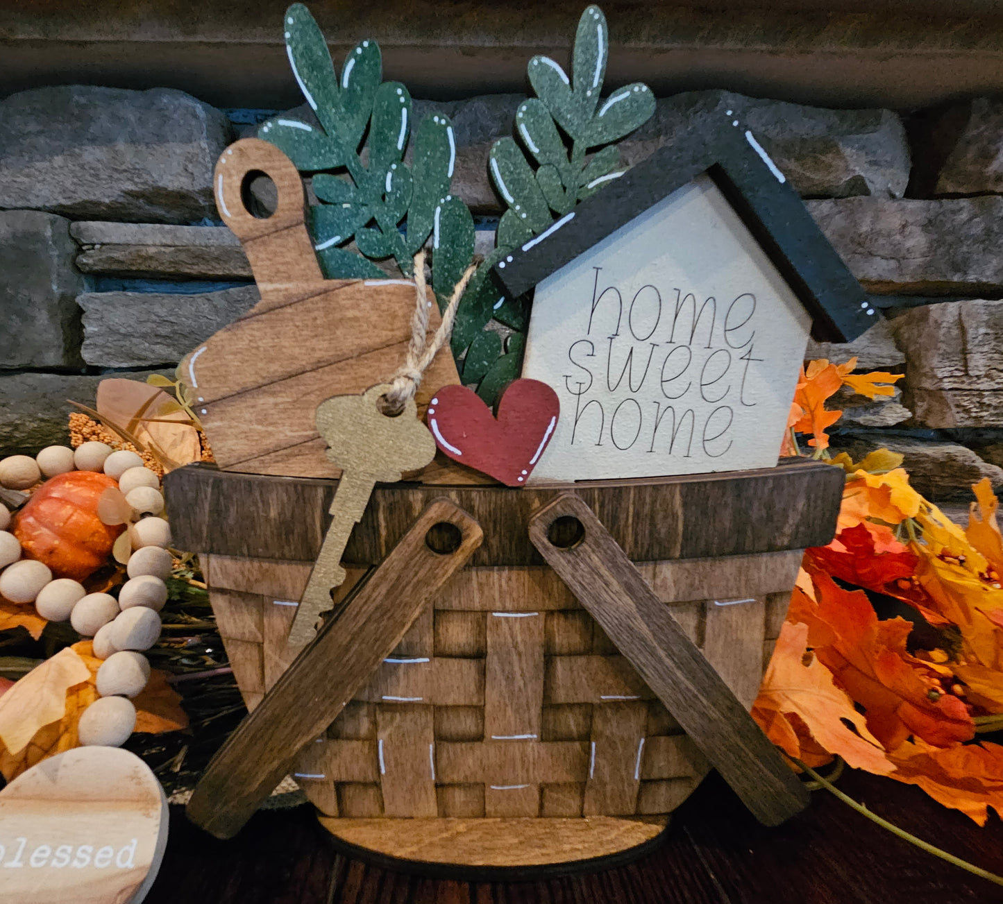 Home Sweet Home Wood Inserts for Basket