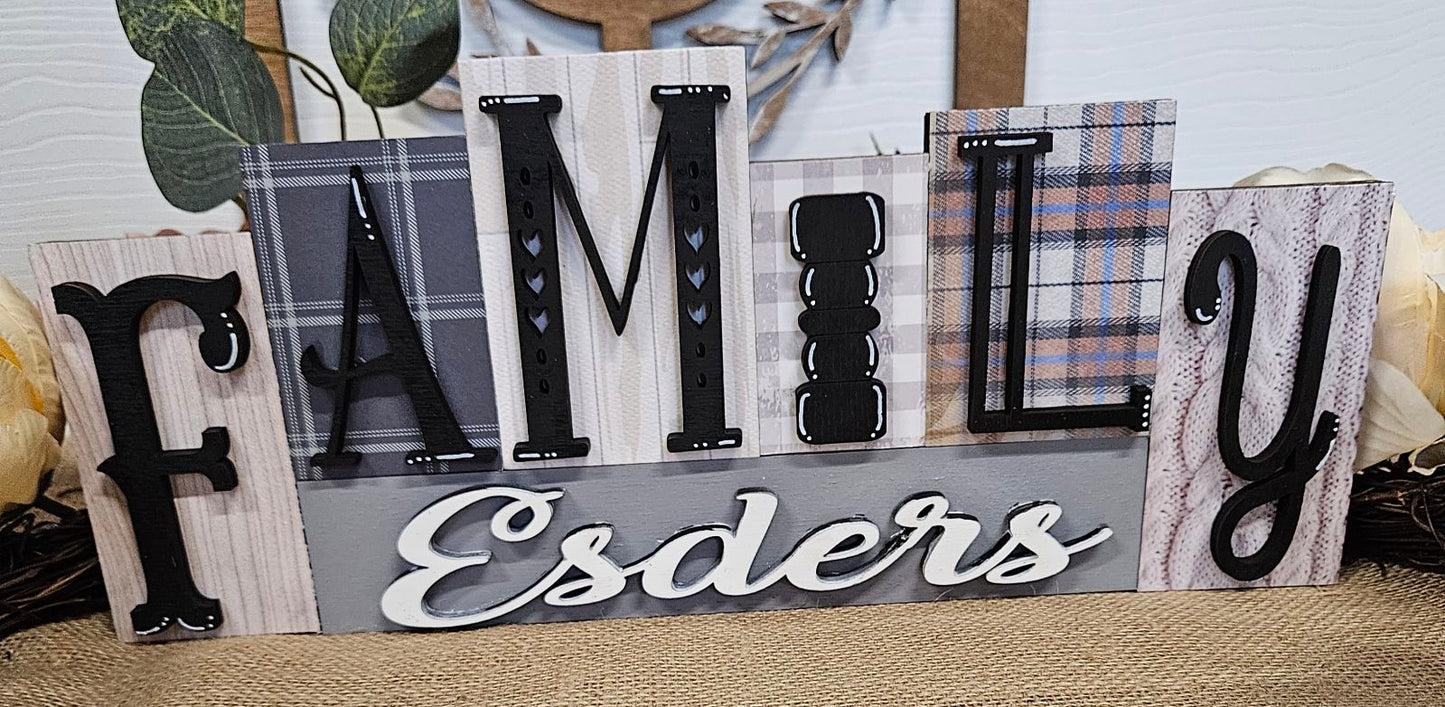 PERSONAILZED FAMILY BLOCK SIGN