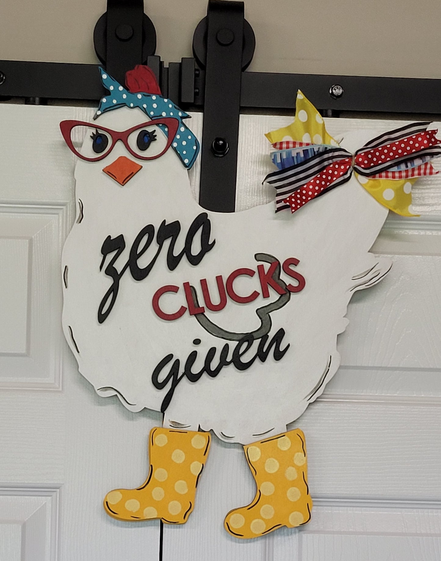 Zero Clucks Given Door Hanger
