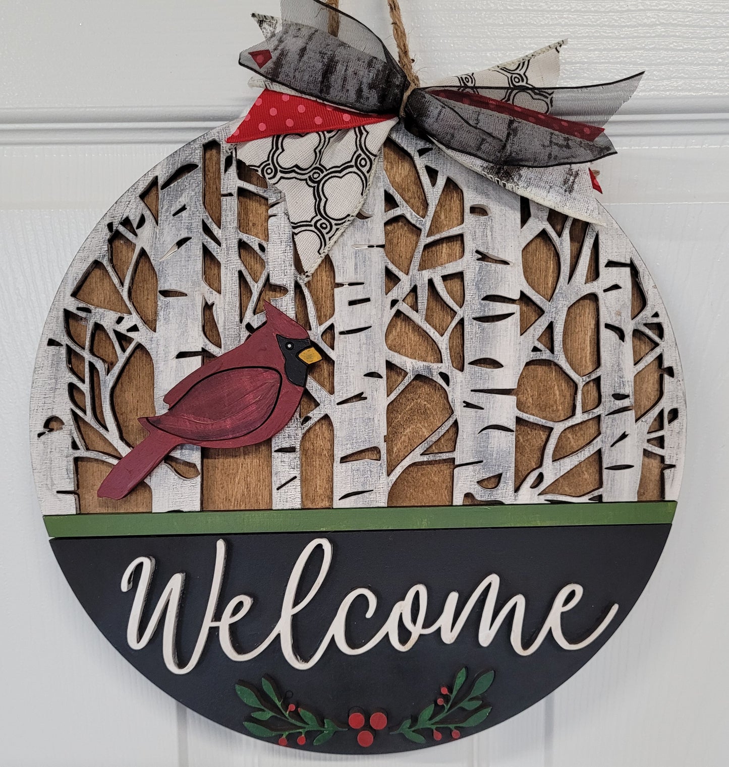 Cardinal with Birch Trees