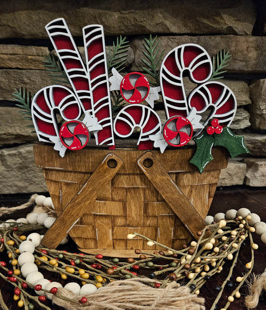 Candy Canes Wood Inserts for Basket