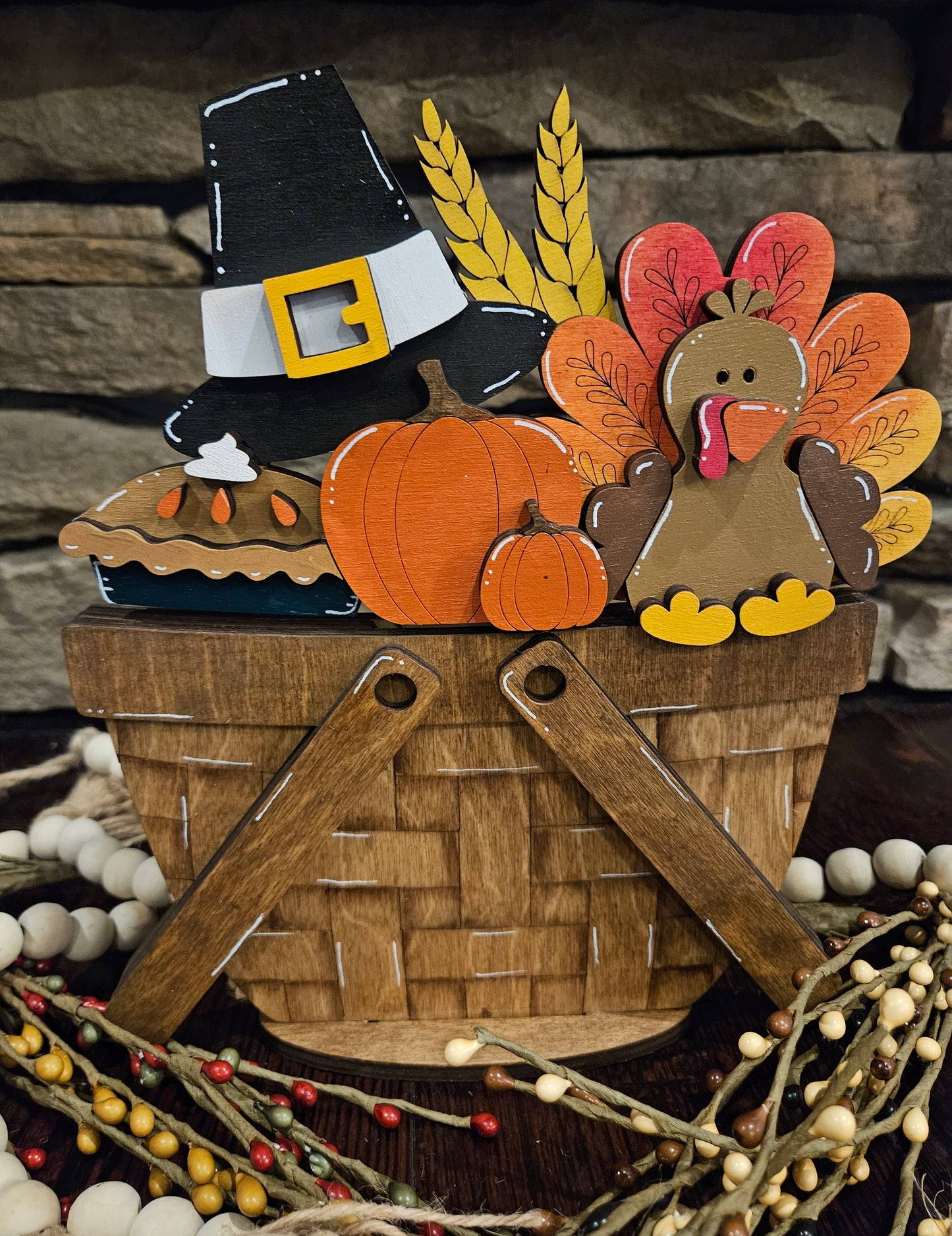 Thanksgiving Wood Inserts for Basket