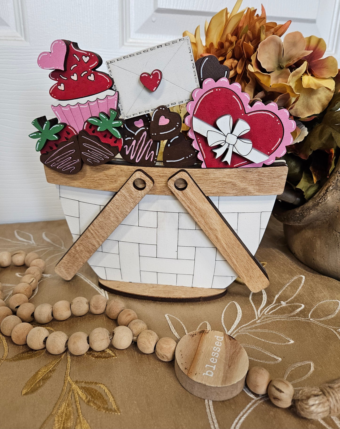 Valentine's Day Wood Inserts for Basket