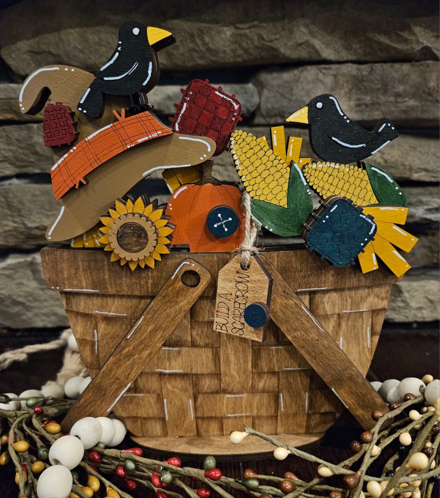 Build a Scarecrow Wood Inserts for Basket