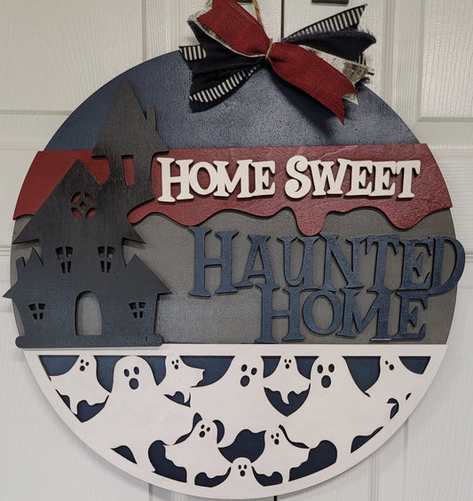 Home Sweet Home Haunted House Door Hanger