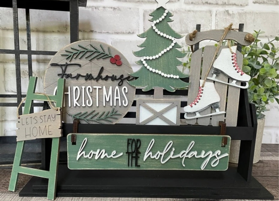 Interchangeable seasonal pieces for crates